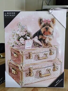 Design District Hand-Embellished Canvas Art - Travel Chanel Yorkie